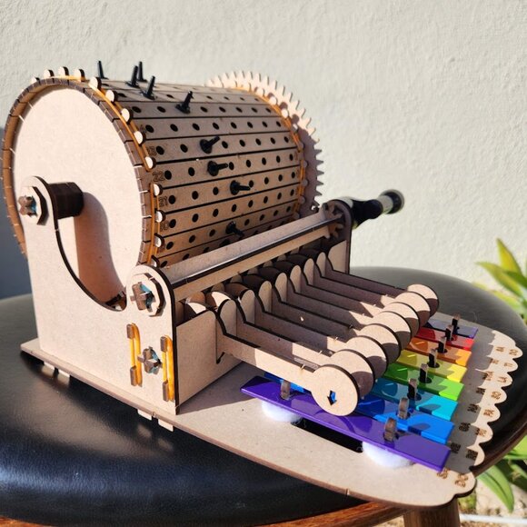 NEW Hand Assembled Music Machine Box Mechanical Action Programable Songs Decor w - Picture 6 of 6